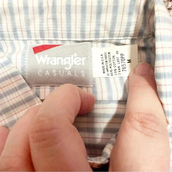 NWT vintage deadstock wrangler men’s button down shirt size medium - Picture 8 of 10